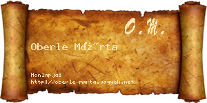 Oberle Márta névjegykártya