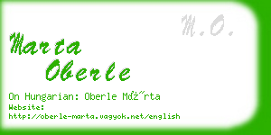 marta oberle business card